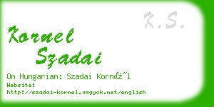 kornel szadai business card